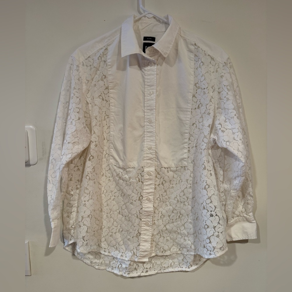 Gap “Big Shirt” cotton lace button down